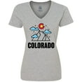 thumbnail image 3 of Inktastic Colorado Mountains and Clouds Women's V-Neck T-Shirt, 3 of 5