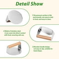thumbnail image 3 of Qissep 5.5 inch Round Non-Stick Stainless Steel Burger Smasher,Wooden Handle,for Kitchen Cooking,Grilling, 3 of 6