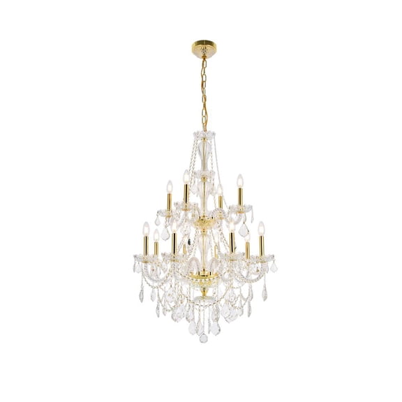Elegant Lighting Value Giselle 12 light Gold Chandelier Clear Royal Cut Crystal
