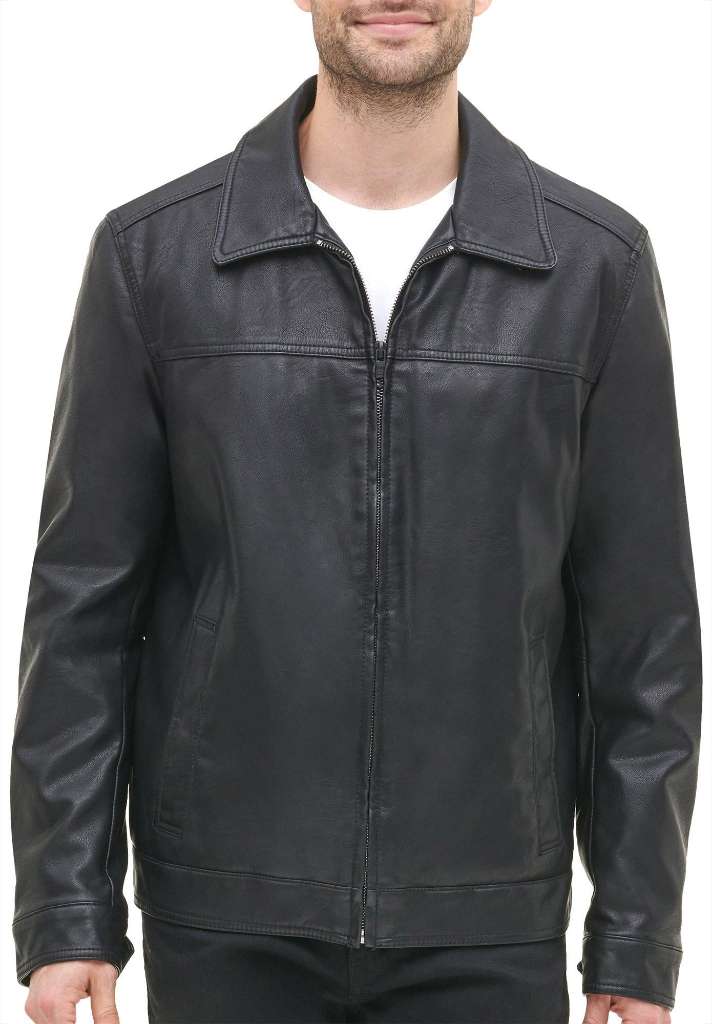 Tommy Hilfiger Mens Faux Leather Bomber Jacket - Walmart.com