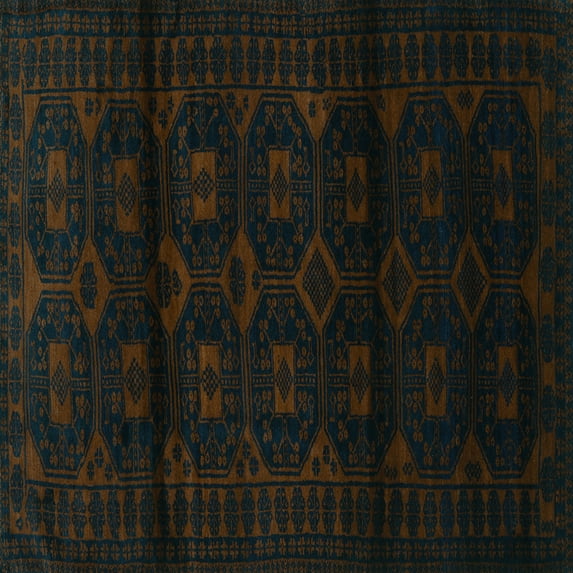 Ahgly Company Indoor Square Persian Turquoise Blue Traditional Area Rugs, 5' Square