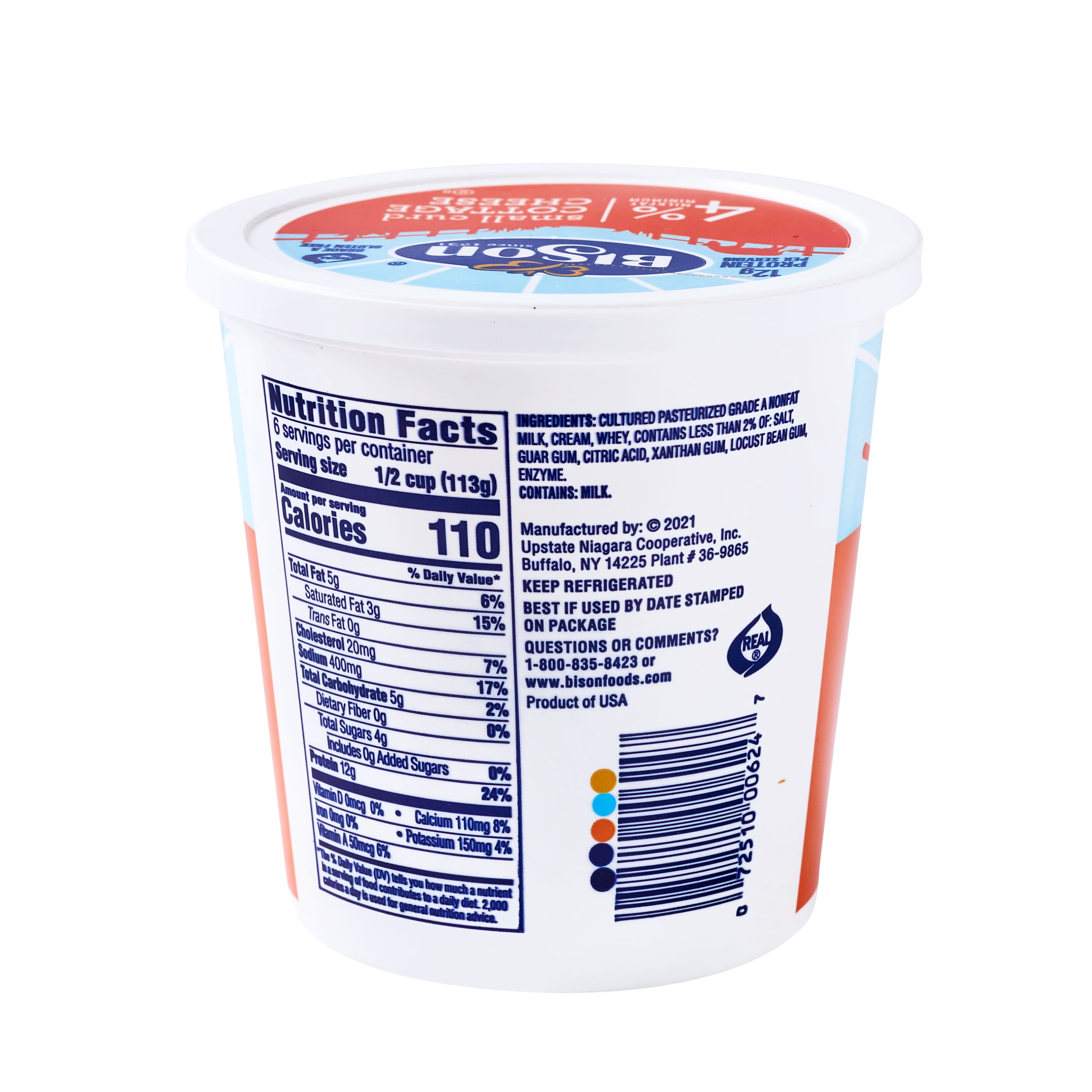 Bison Original Small Curd 4% Milkfat Cottage Cheese, 24 oz