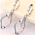 thumbnail image 4 of Pendientes colgantes de Oro blanco Bling Bling para Mujer 1 par de Pendientes de gota, 4 of 11