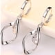 thumbnail image 4 of par de pendientes de oro blanco para mujer, pendientes colgantes con bisagras simples de circonio para bolas, fechas, fiestas, cumpleaños, 4 of 11