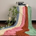 thumbnail image 3 of Knubmt Cheesecloth Table Runner Long Sheer Fabric Table Runner for Wedding Birthday Party Decorations, 35x118 inch, 3 of 7