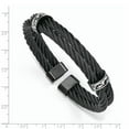 thumbnail image 3 of Edward Mirell Black Ti & Sterling Silver Thorn Double Cable Cuff Bracelet, 3 of 7