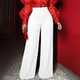 thumbnail image 7 of Mifsaly Plus Size Palazzo Pants Women High Waisted Wide Leg Dress Trousers Elegant Flowy Flattering Fit Business Work Office Outfits White,XL, 7 of 7