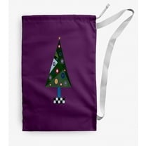 Simply Daisy Canvas Crazy Christmas 28 x 36 in Purple Laundry Bag