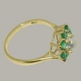 thumbnail image 4 of LBG British Made 10k Yellow Gold Womens Ring Cultured Pearl & Emerald Statement Ring - 33 size options - Size 7.5, 4 of 6