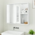 thumbnail image 2 of Giantex Bathroom Medicine Cabinet with Mirror, Wall Mounted Storage Cabinet, Space Saver for Bathroom, White, 2 of 8