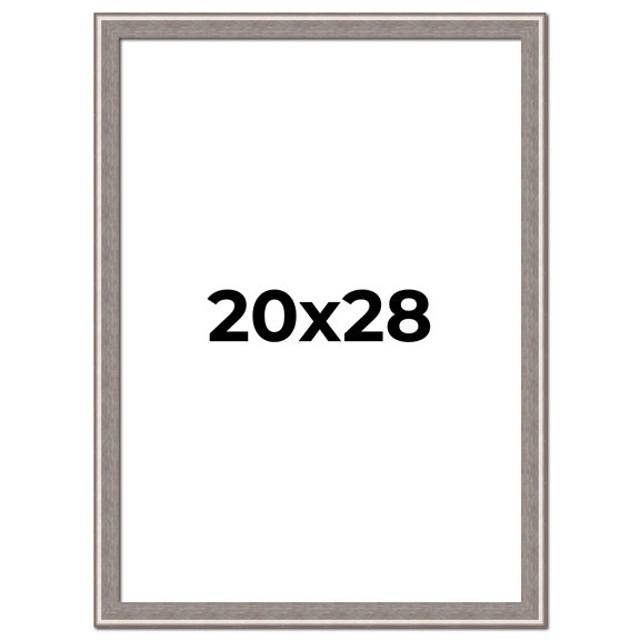 20x28 Frame Grey Real Wood Picture Frame Width 1.25 inches | Interior Frame Depth 0.5 inches | Hans