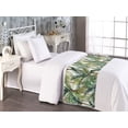 thumbnail image 2 of Tropical Bed Runner, Repetitive Palm Trees Pattern Watercolor Style Art on Plain Back, Decorative Accent Bedding Scarf for Hotels Homes & Guest Rooms, Twin, Hunter Green and Caramel, by Ambesonne, 2 of 3