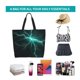 thumbnail image 4 of Balery Green Lightning Flash Bolsa Tote Estilo Estético con Cremalleras, Bolsa de Hombro, Bolsa de Compras Grande y Plegable, 4 of 6