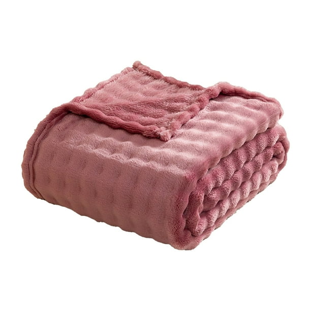 Sofa Vama Ropa de Cama Manta de vellón suave, cálida y suave, de doble cara, para todas las estaciones, de color liso. for Navideño