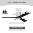 thumbnail image 6 of Matthews Fan Company IR3HLK-BW-BK-42 Irene 42" Barn Wood Hugger Ceiling Fan with 3 Matte Black Blades, Integrated LED Light Kit, Remote Control, Indoor/Outdoor Damp Rated, 6 of 6
