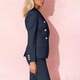 thumbnail image 5 of LEWKW Women's Elegant 2 Piece Blazer Sets Long Sleeve Gold Button Jacket And Wide Leg Trousers Matching Sets formal Chic Business Work Office Suits, 5 of 8