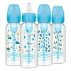 Dr. Brown s Anti-Colic Options+ Baby Bottles, Narrow, Blue Nature Designs, 8oz, 4 Pack 4 Pack, 8oz, Blue Nature