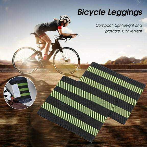 opvise High Elasticity Bike Pants Band Keep Safe Cycling Equipment Reusable Bike Leg Strap for Outdoor Stripe