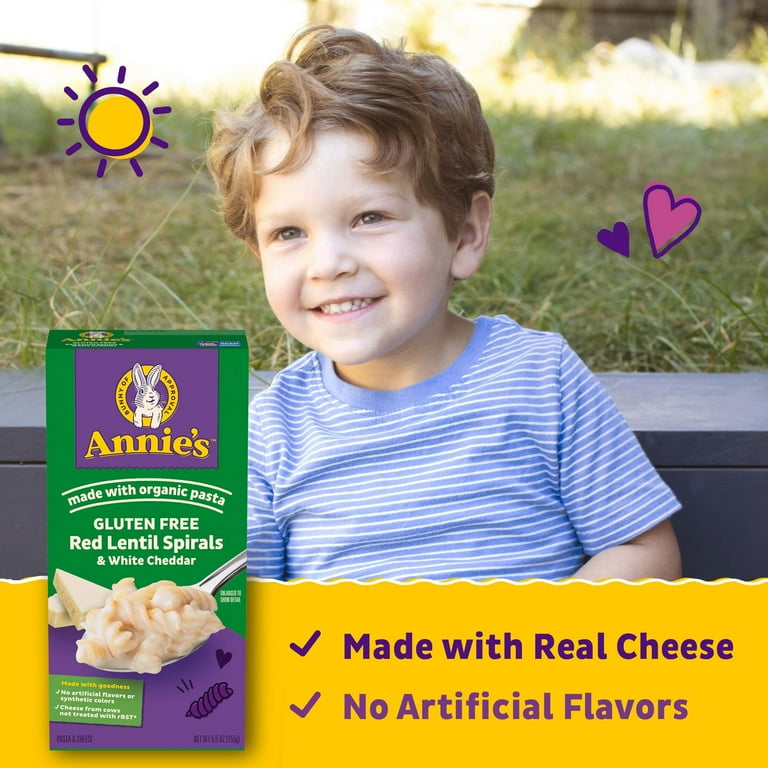 Annie's Red Lentil Spirals and White Cheddar, Gluten Free, 5.5 oz