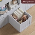 thumbnail image 5 of Hiphuta 47"Wide Large Kids Bookcase, Wood Bookshelf Toy Storage Organizer with Book Rack & Movable Boxes, Gray Bookshelf for Kids Room, 5 of 7