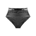 thumbnail image 4 of TiaoBug Womens Low Rise Shiny Metallic Booty Shorts Jazz Dance Hot Pants Clubwear Black L, 4 of 5