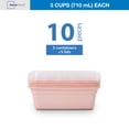 thumbnail image 3 of Mainstays 5-Pack 1-Compartment BPA-Free Plastic Snack Meal Prep Food Storage Containers, 3 Cup, Pink Blush, 3 of 10
