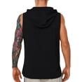 thumbnail image 3 of Timegard Mens Hoodies Drawstring Sleeveless Loose Comfy Tee Shirts Casual Solid Color Workout Tank Top, 3 of 4