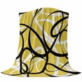 thumbnail image 6 of Yellow Geometric Blanket Soft Cozy Warm Throw Blanket for Couch, Plush Fuzzy Flannel Fleece Blankets for Sofa, Farmhouse Abstract Black White Striped Bed Blankets Lightweight Gifts for Women, 50"x80", 6 of 9