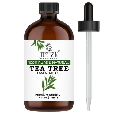 TRATAK ORGANICS Tea Tree Essential Oil, 100% Pure & Natural for Aromatherapy, Diffusers, Massage, 4 fl oz