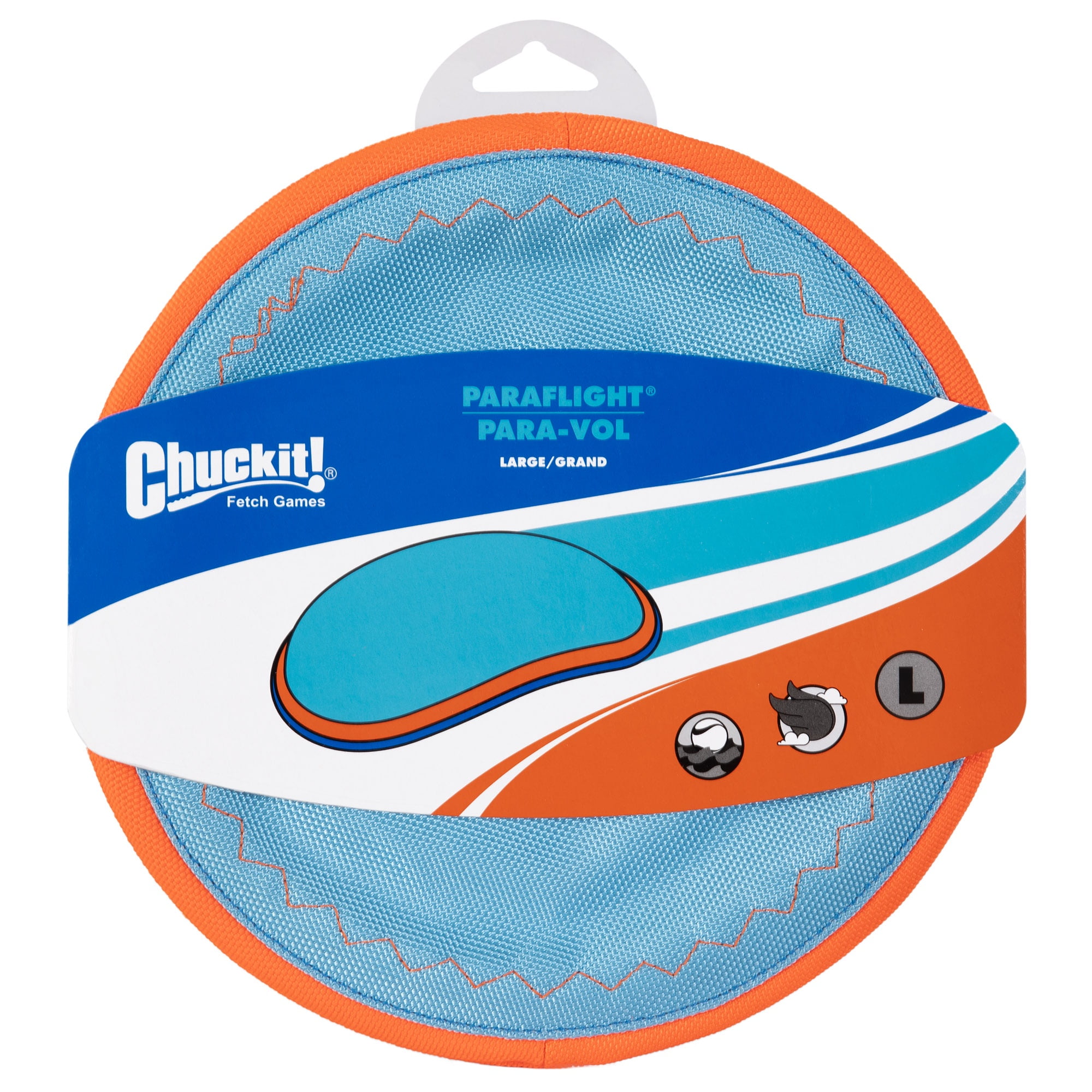 (4 pack) Chuckit! Paraflight Flying Disc Nylon Frisbee Dog Toy for Pools, Beach Waterplay, Large 10.25" for Dogs 60-100 lb, Multicolor