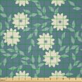 thumbnail image 2 of Ambesonne Ivory and Blue Fabric by the Yard Microfiber, Chamomile Blossoms, 2 Yards, Turquoise Teal and Ivory, 2 of 2