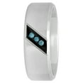 thumbnail image 2 of Mens Stainless Steel Blue Diamond Wedding Band - Mens ring, 2 of 4
