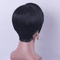 thumbnail image 3 of TISHITA Perruques en Vrai Cheveux Humains Souples Courtes Droites à la Mode Femmes Filles pour Robe Quotidienne Noir, 3 of 8