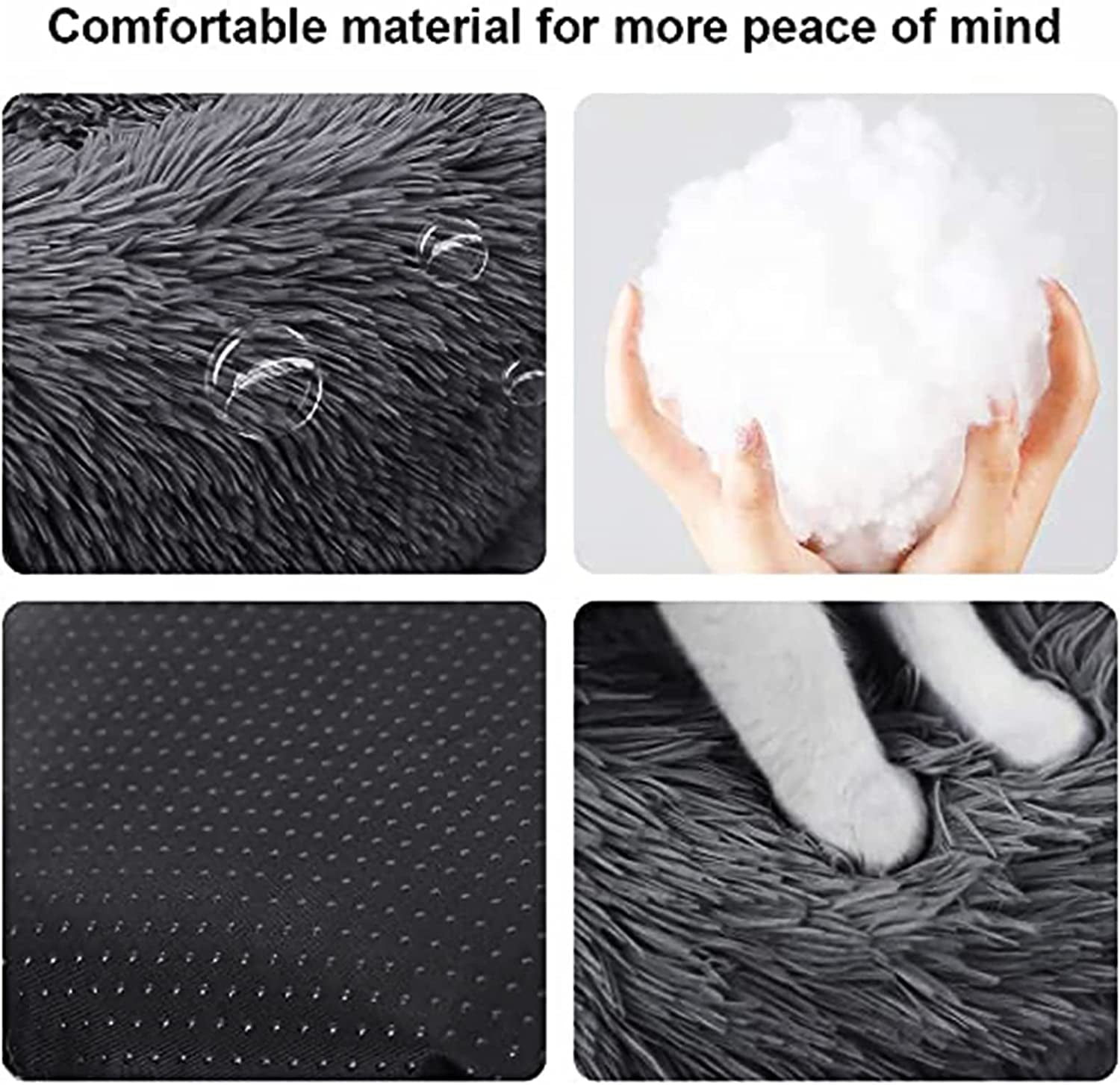 Nisrada Dog Bed & Cat Bed, Anti-Anxiety Puppy Bed Warming Cozy Round Soft Pet Bed, Machine Washable Calming Donut Bed