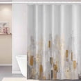 thumbnail image 2 of Yellow Shower Curtain for Bathroom Abstract Yellow Gray Watercolor Shower Curtain Set with Hooks Contemporary Oil Panting Fabric Waterproof Shower Curtains 72x72inches, 2 of 6