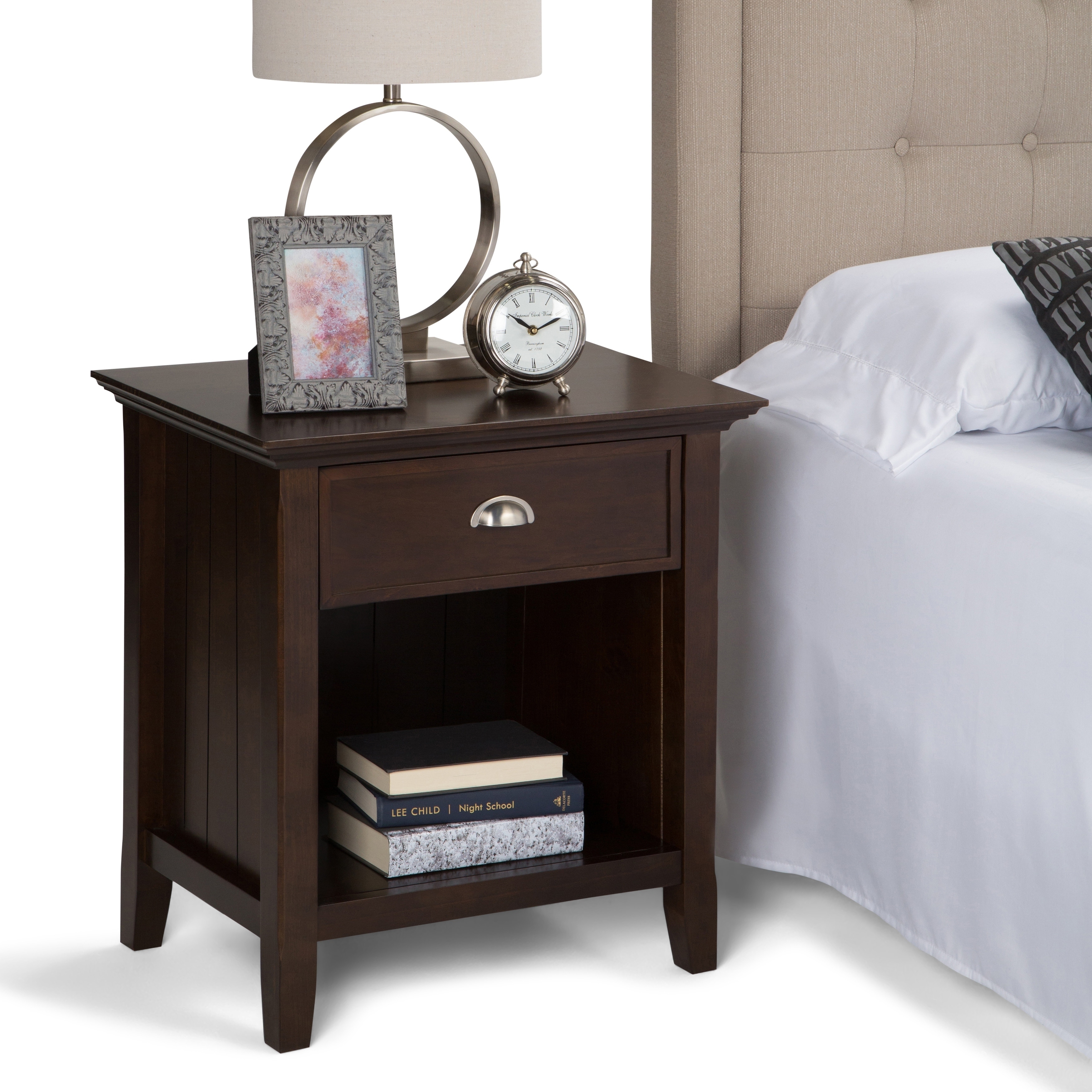 Wyndenhall Normandy Solid Wood 24 Inch Wide Rustic Bedside Nightstand Table Walmart Com Walmart Com