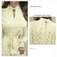 thumbnail image 5 of Vestido de mujer con cinturón y puños fruncidos, manga acampanada, dobladillo con volantes, cuello recortado, vestido estampado de puntos albaricoque XL, 5 of 6