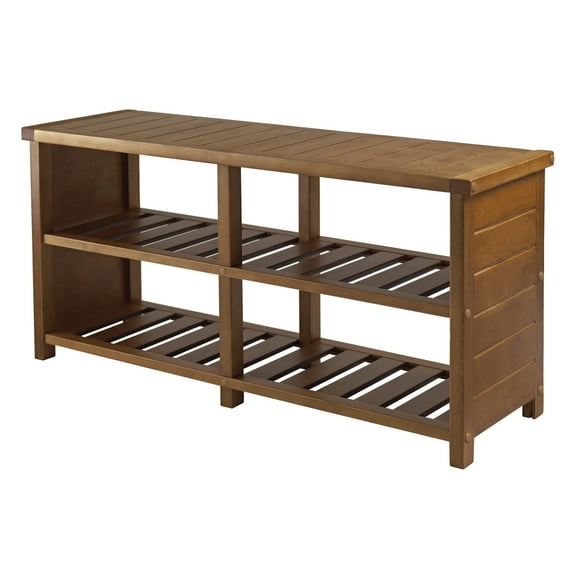 Winsome Keystone Shoe Bench, Teak Finish
