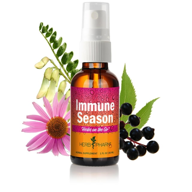 Herb Pharm Herbs On The Go Spray Portátil: Temporada Inmune 1 Onza