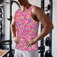 thumbnail image 5 of Lsque Colorful Donuts 1 Pattern Mens Tank Tops Muscle Athletic Quick Dry Sleeveless Workout Fitness T Shirts Beach Tank Top, Loose-fit Sleeveless Shirt for Men-4X-Large, 5 of 7