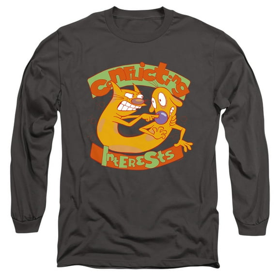 Catdog Conflicting Interests Unisex Adult Long-Sleeve T Shirt