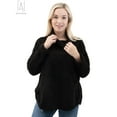 thumbnail image 4 of Gustave Womens Turtleneck Oversized Sweaters Batwing Long Sleeve Pullover Loose Jumper Tops Winter Fuzzy Fleece Warm Sweaters "Black,S", 4 of 9