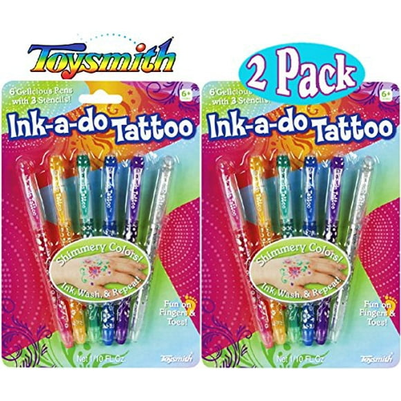 Toysmith Ink-a-Do Shimmery Tattoo Pens Bundle - 2 Pack