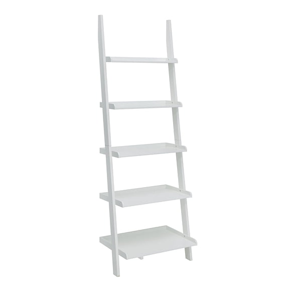 Allora Bookshelf Ladder in White Wood Finish