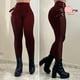 thumbnail image 3 of ROI Pantalones De Lápices Para Mujer , Ajustados De Cintura Alta , Parche Abrochado De Color Sólido , Longitud De Tobillo Leggings Sexys Para Desgaste Diario, 3 of 4