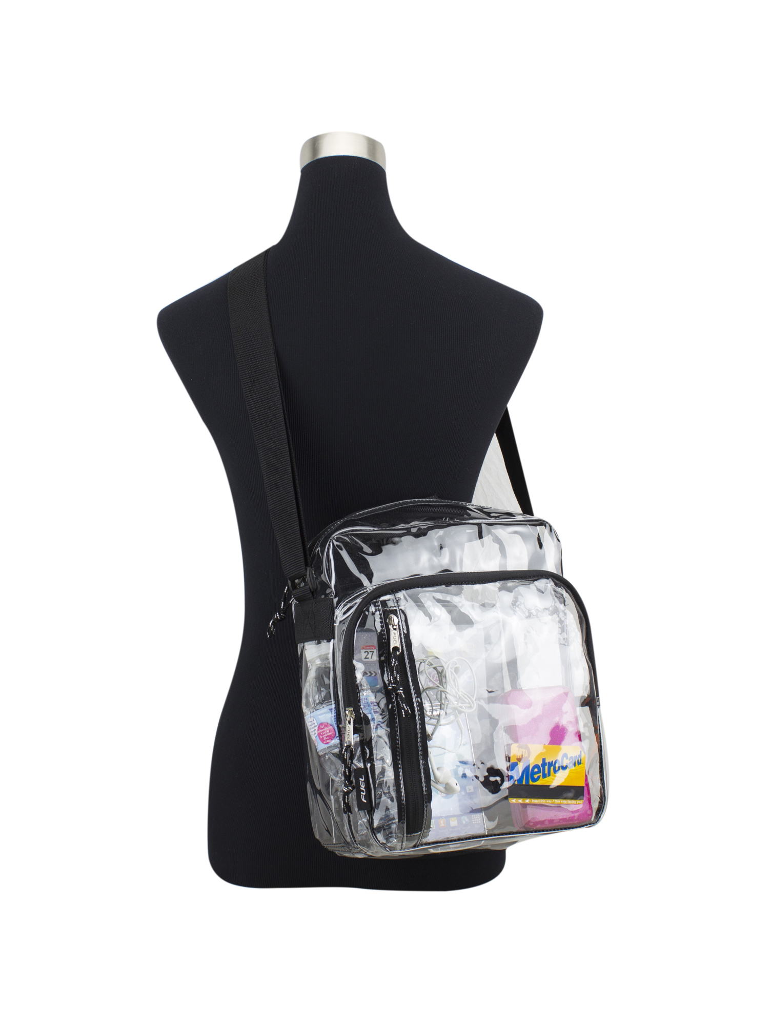 Eastsport Unisex Clear Stadium Gear Bag, Black