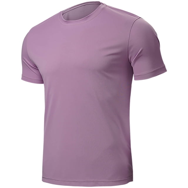 Camiseta Casual de Ajuste Suelto para Hombres, Cuello Redondo de Manga Corta de Color Sólido de Verano en Poliéster Transpirable para Golf Y Uso Diario