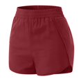 thumbnail image 6 of Workout Drawstring Athletic Shorts Womens Running Workout Elastic Waist Pants Shorts Athletic Pocket Shorts for Women Red, Size S-2XL, Red, 6 of 7