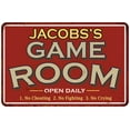 thumbnail image 1 of JACOBS'S Game Room Sign Vintage Look 12 x 18 Matte Finish Metal 112180001224, 1 of 1