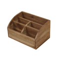 thumbnail image 3 of Organizador de Escritorio de Madera con Cinco Compartimentos para Suministros de Oficina Soporte para Controles Remotos Porta Cartas Apto para Escrito, 3 of 9